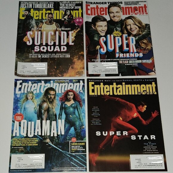 4 DC Entertainment Weekly Magazine Lot Suicide Squad Aquaman Flash Supergirl - Picture 1 of 5